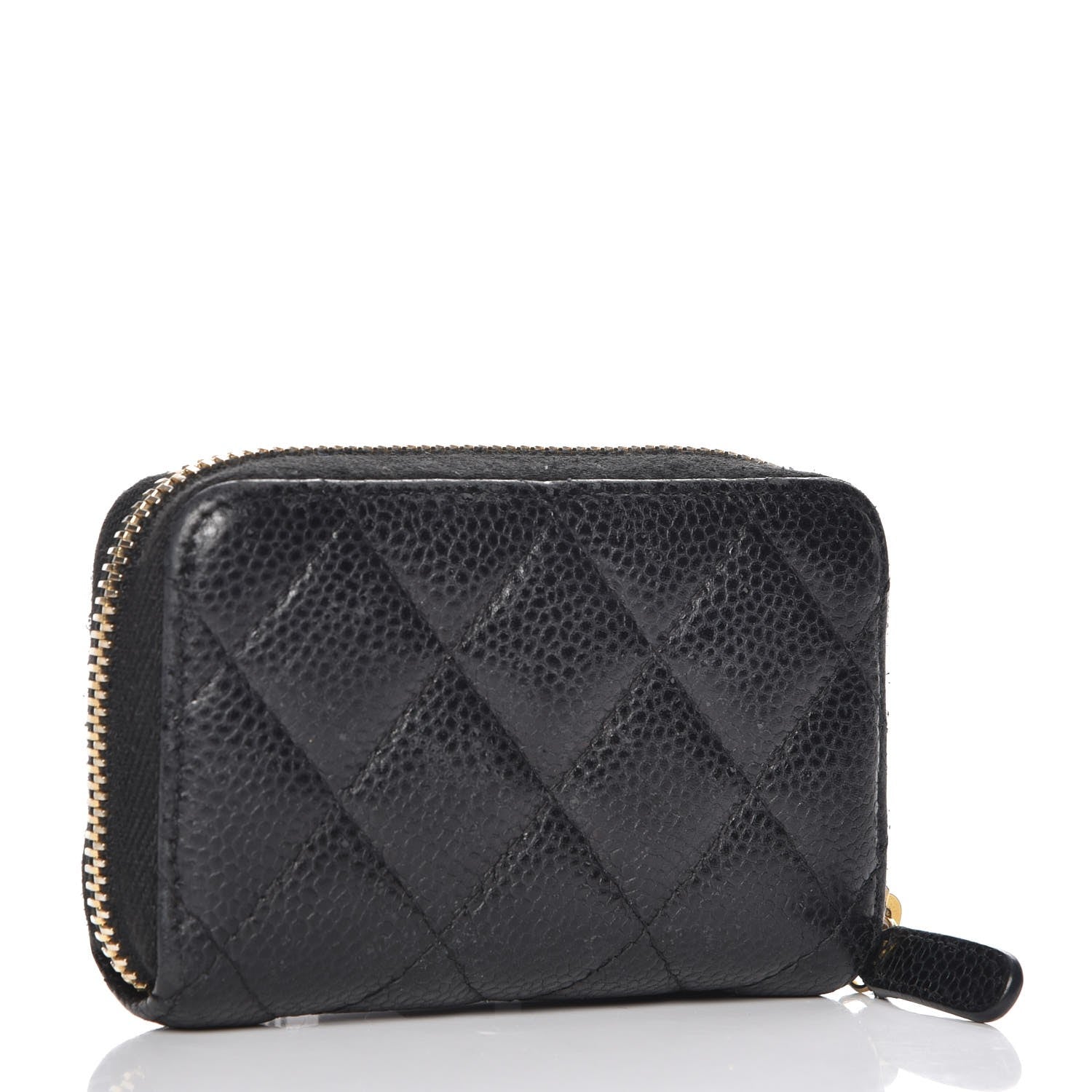 Chanel Caviar Quilted Zip Coin Purse Black 3 of 7