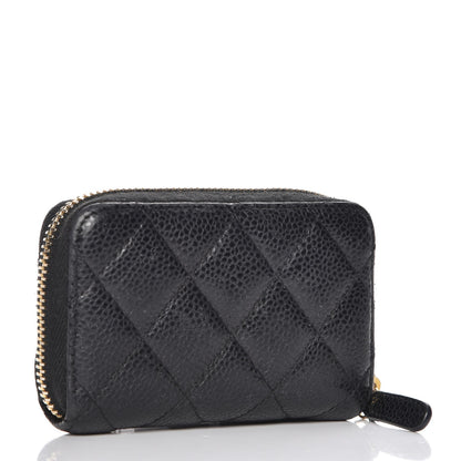 Chanel Caviar Quilted Zip Coin Purse Black 3 of 7