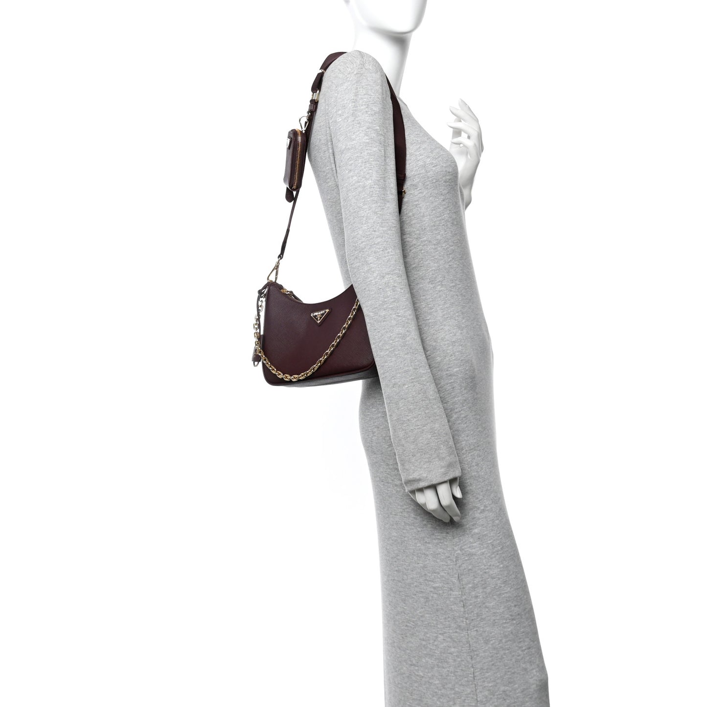 Saffiano Lux Re-Edition 2005 Shoulder Bag Bordeaux