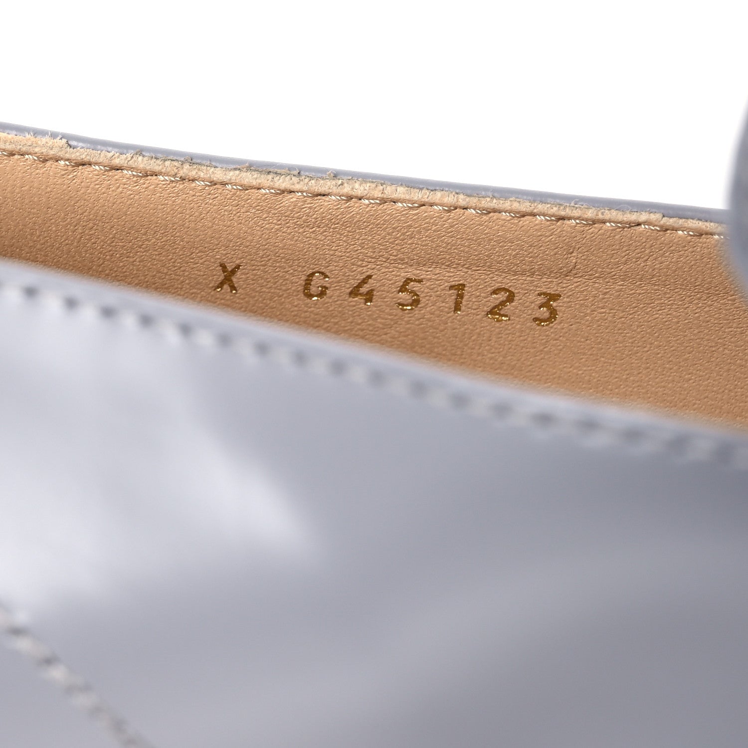 Chanel Shiny Calfskin Logo Loafers 37 Light Grey 9 of 11