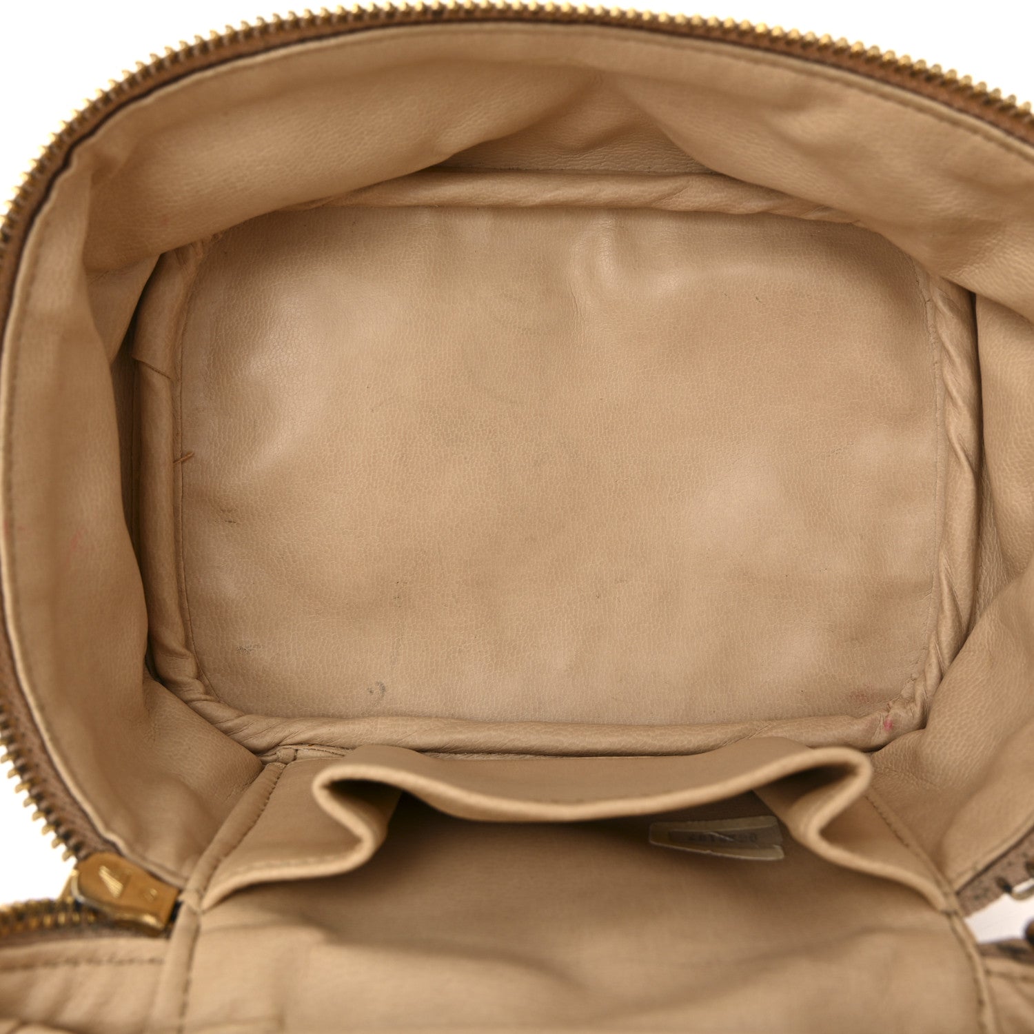 Chanel Lambskin Diamond Stitched Vanity Case With Chain Beige 5 of 11