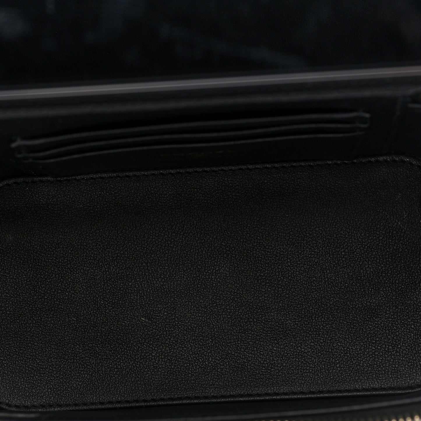 Lambskin Quilted Enamel Coco Casino Small Vanity Case With Chain Black