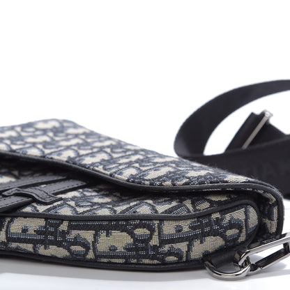 Christian Dior Oblique Mens Mini Saddle Bag Blue 7 of 10