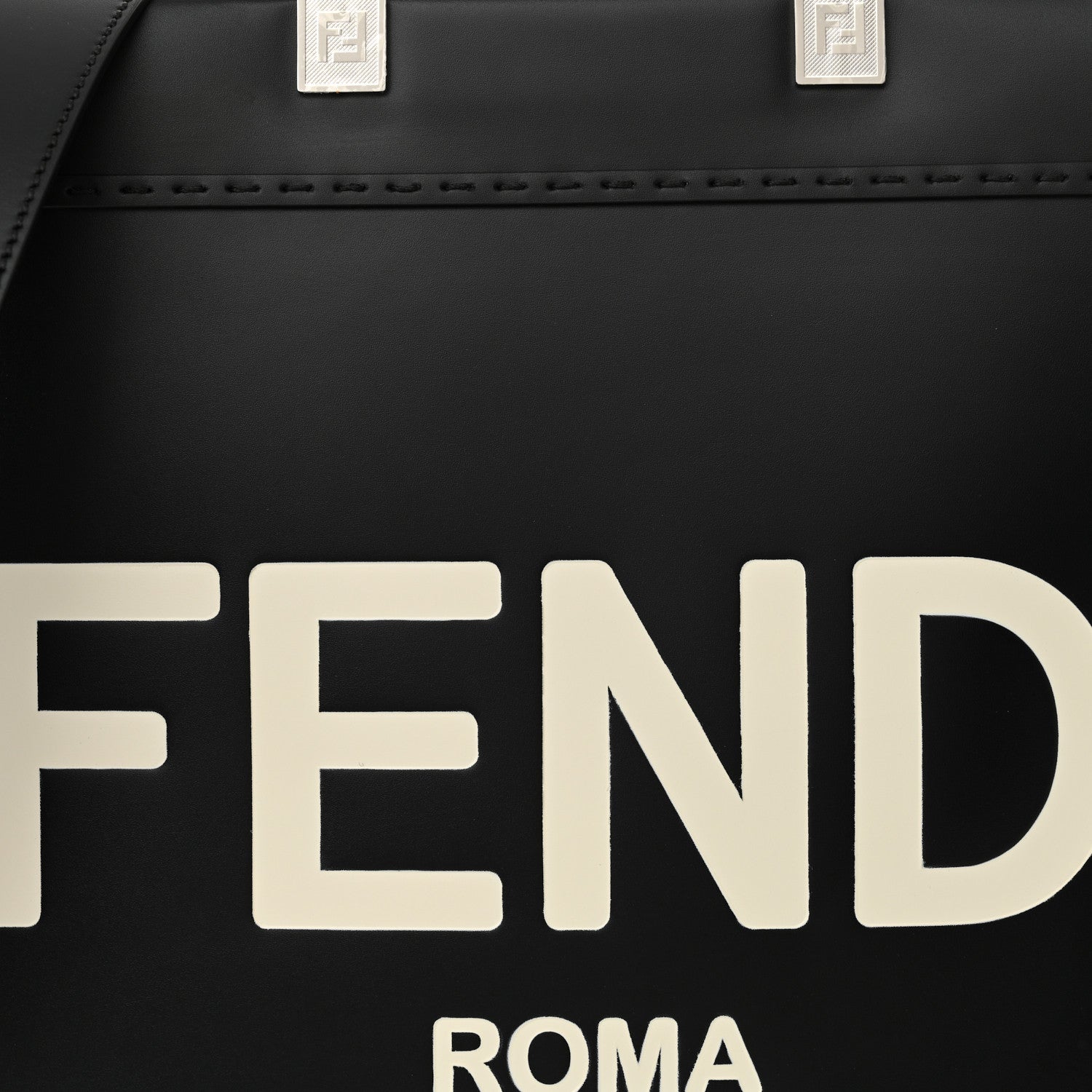 Fendi Vitello King Plexiglass Medium Fendi Sunshine Shopper Tote Black White 8 of 10