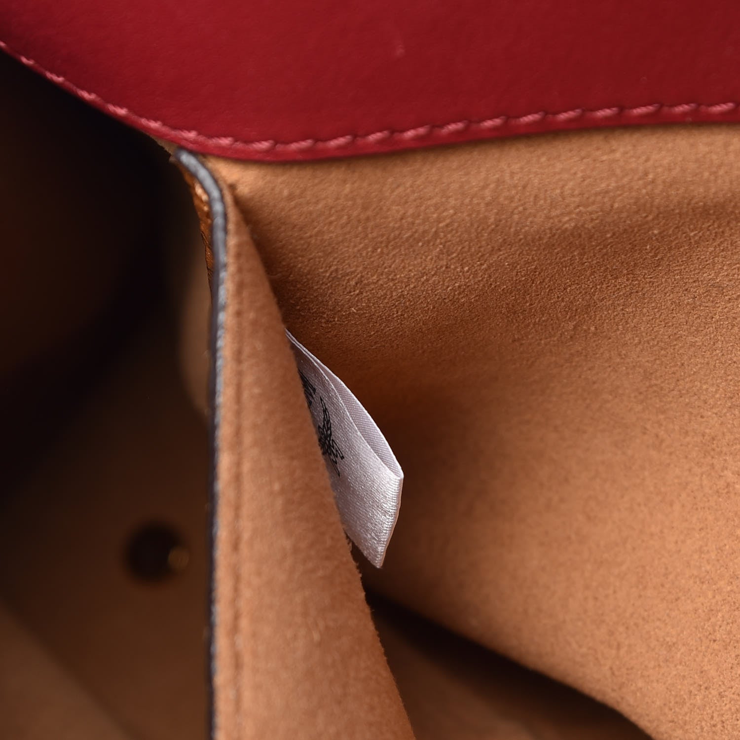 MCM Grained Calfskin Medium Milla Tote Red 7 of 9