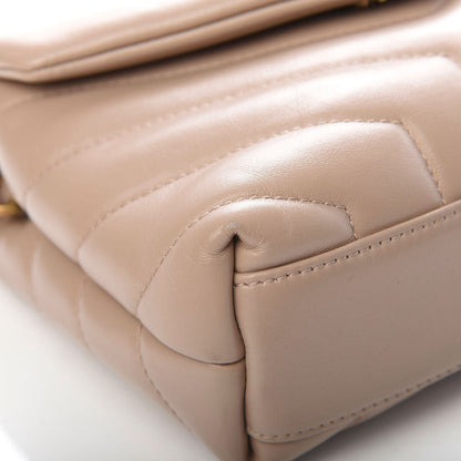 Saint Laurent Calfskin Y Quilted Monogram Toy Loulou Crossbody Bag Dark Beige 8 of 13