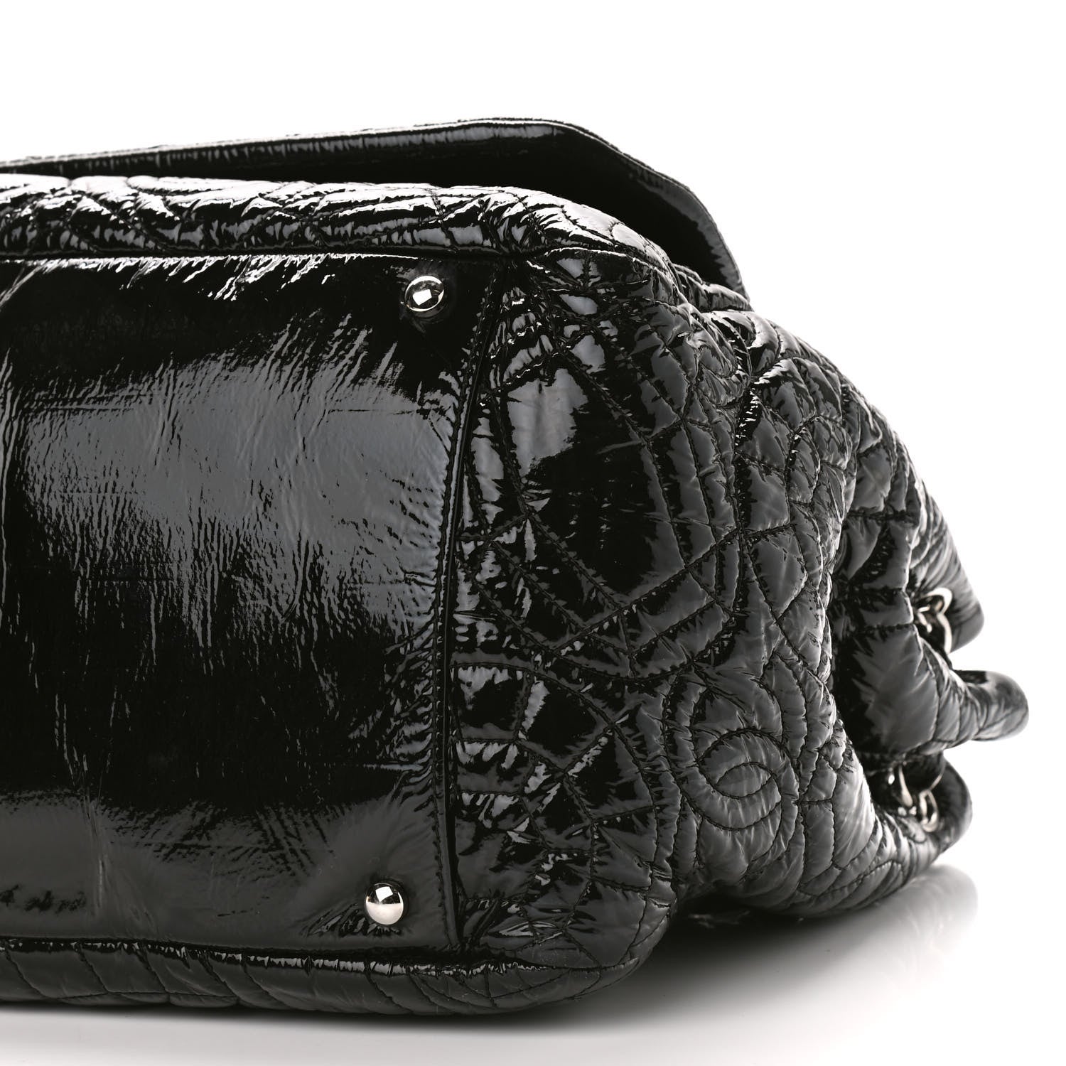 Chanel Vinyl Graphic Edge Accordion Flap Black 10 of 10