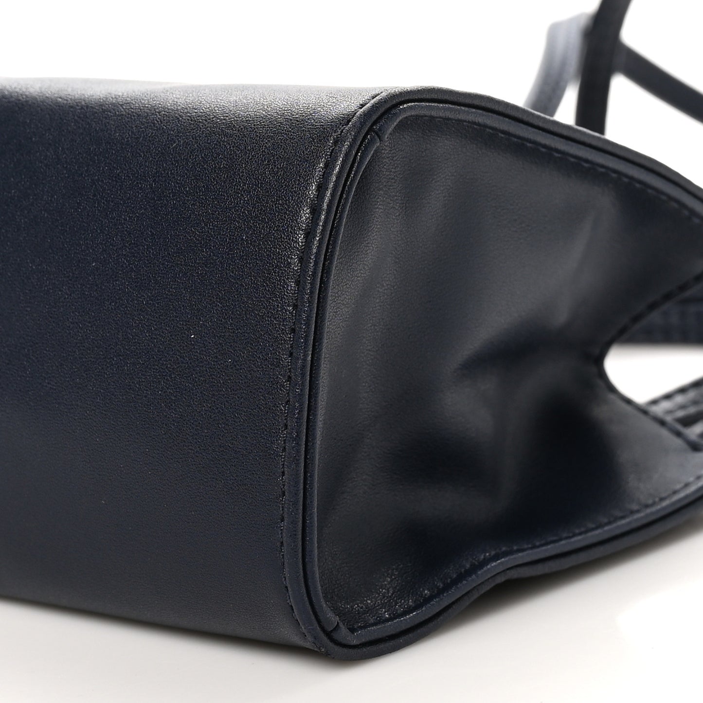 Vegan Leather Small Shopping Bag Navy