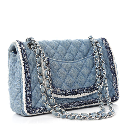 Chanel Denim Braided Medium Flap Bag Light Blue 3 of 11