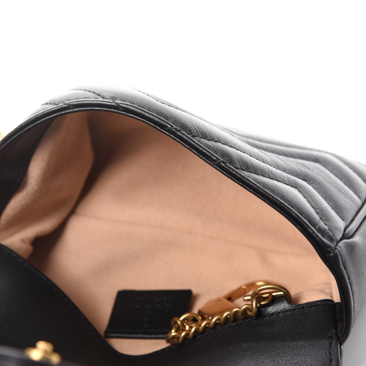 Gucci Calfskin Matelasse Super Mini GG Marmont Shoulder Bag Black 5 of 12