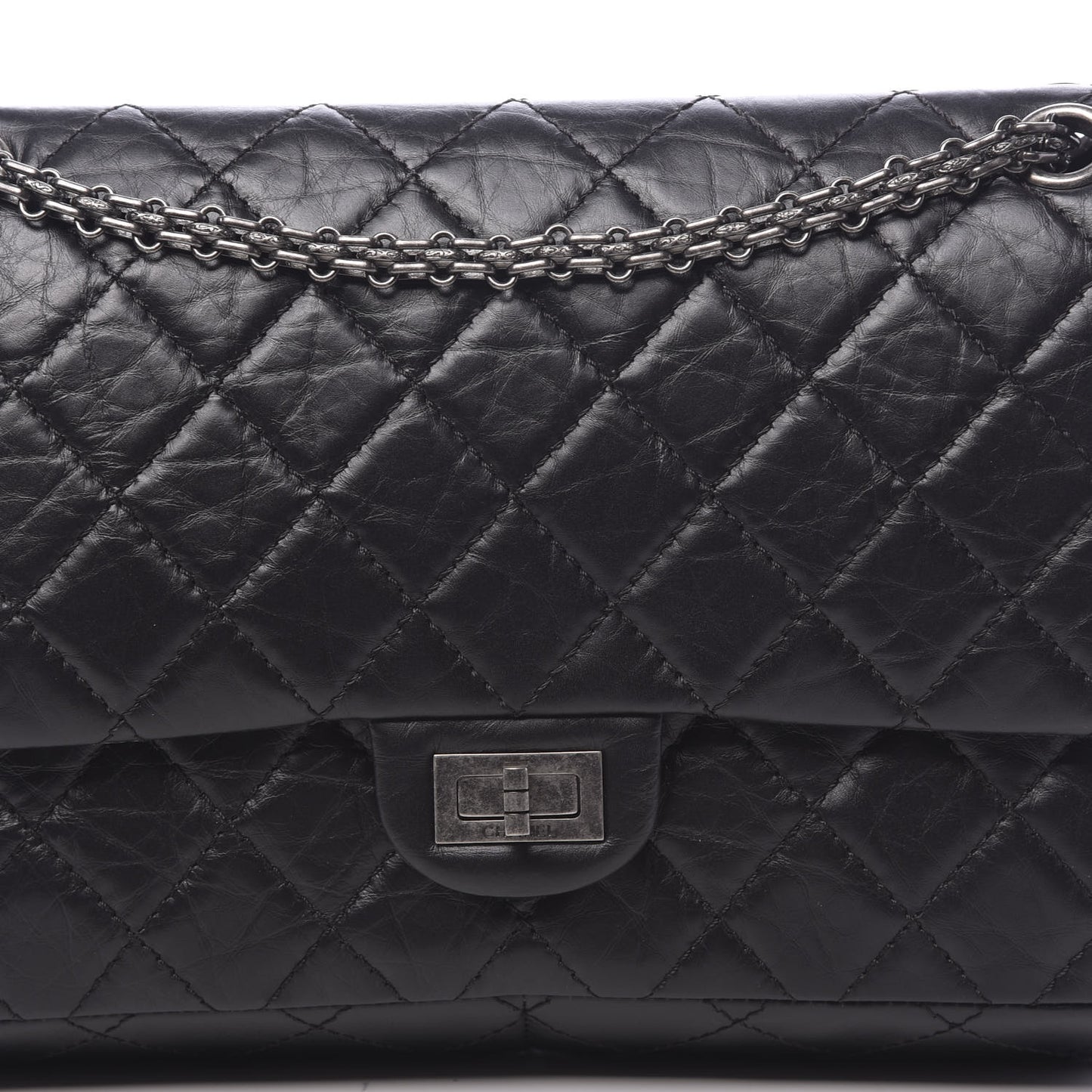 Aged Calfskin Quilted 2.55 Reissue 226 Flap Black