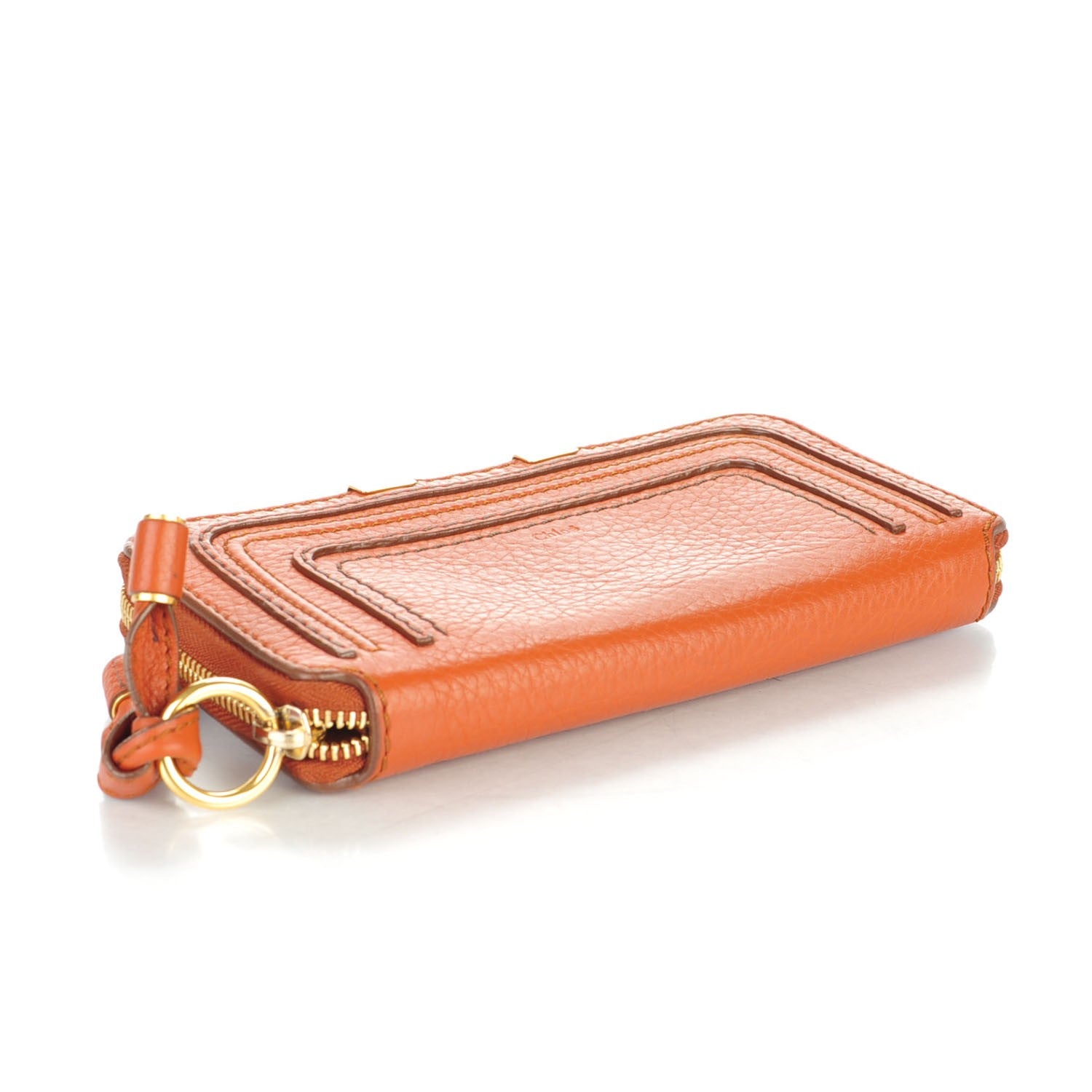Chloe Grained Calfskin Marcie Long Zip Around Wallet Tan 3 of 8