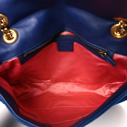 Gucci Velvet Matelasse Medium GG Marmont Shoulder Bag Cobalt Blue 5 of 9