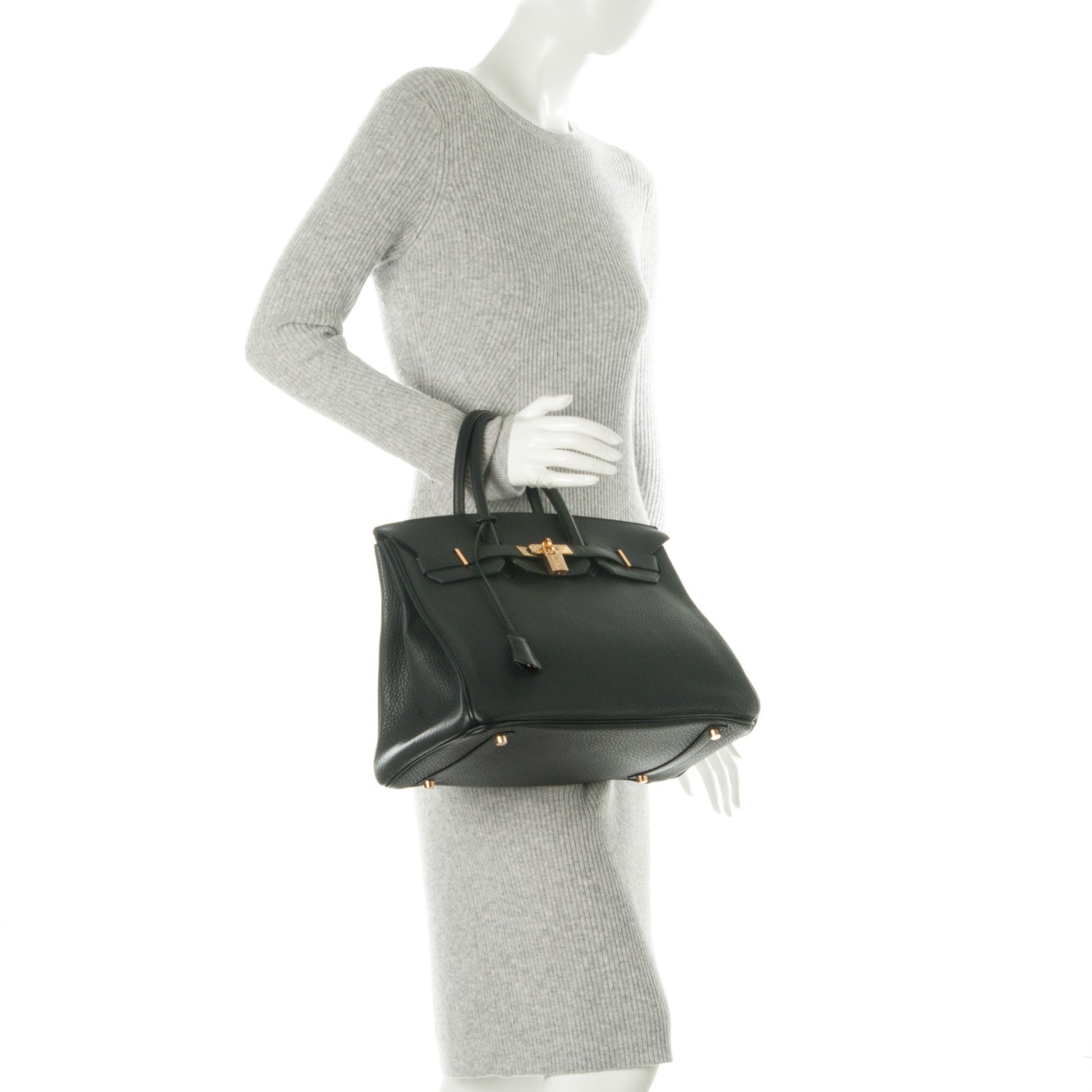 Hermes Taurillon Clemence Birkin 35 Black 2 of 24