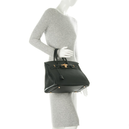 Hermes Taurillon Clemence Birkin 35 Black 2 of 24