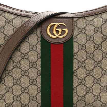 Gucci GG Supreme Monogram Web Small Ophidia Half Moon Hobo Brown 9 of 9
