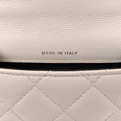 Chanel Caviar Quilted My Everything Clutch With Chain White Black 7 of 12