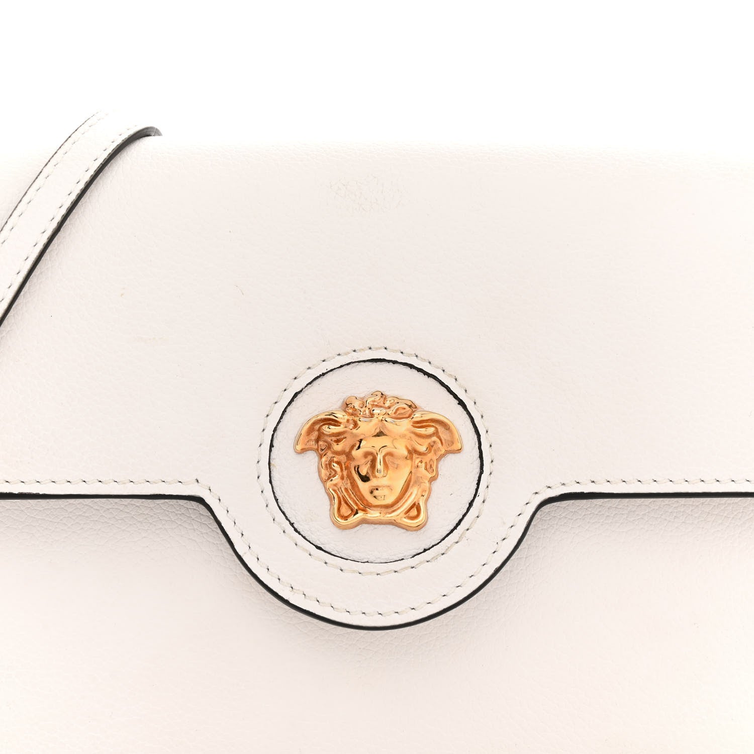 Versace Grained Calfskin La Medusa Crossbody Bag White 7 of 14