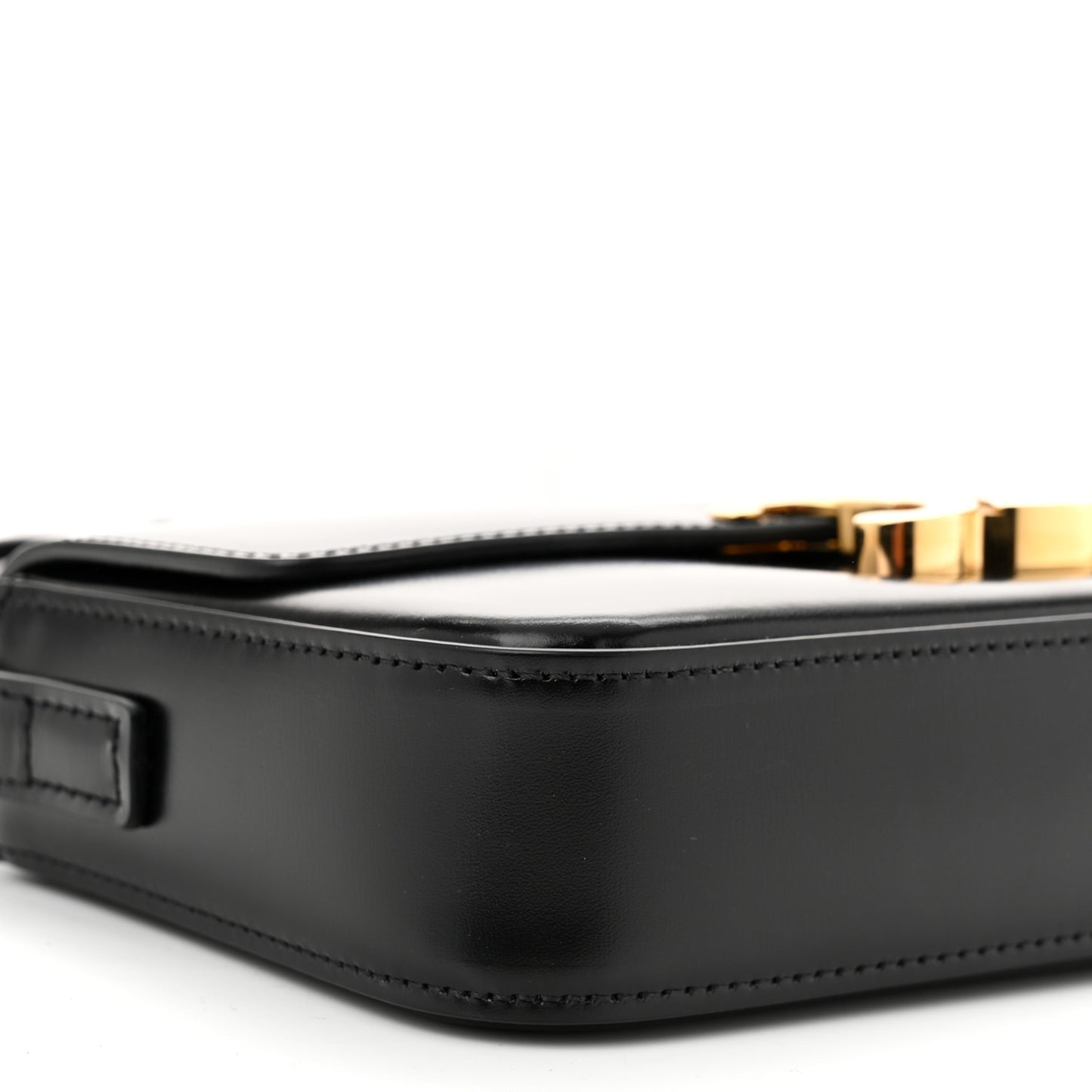 Shiny Calfskin Triomphe Shoulder Bag Black