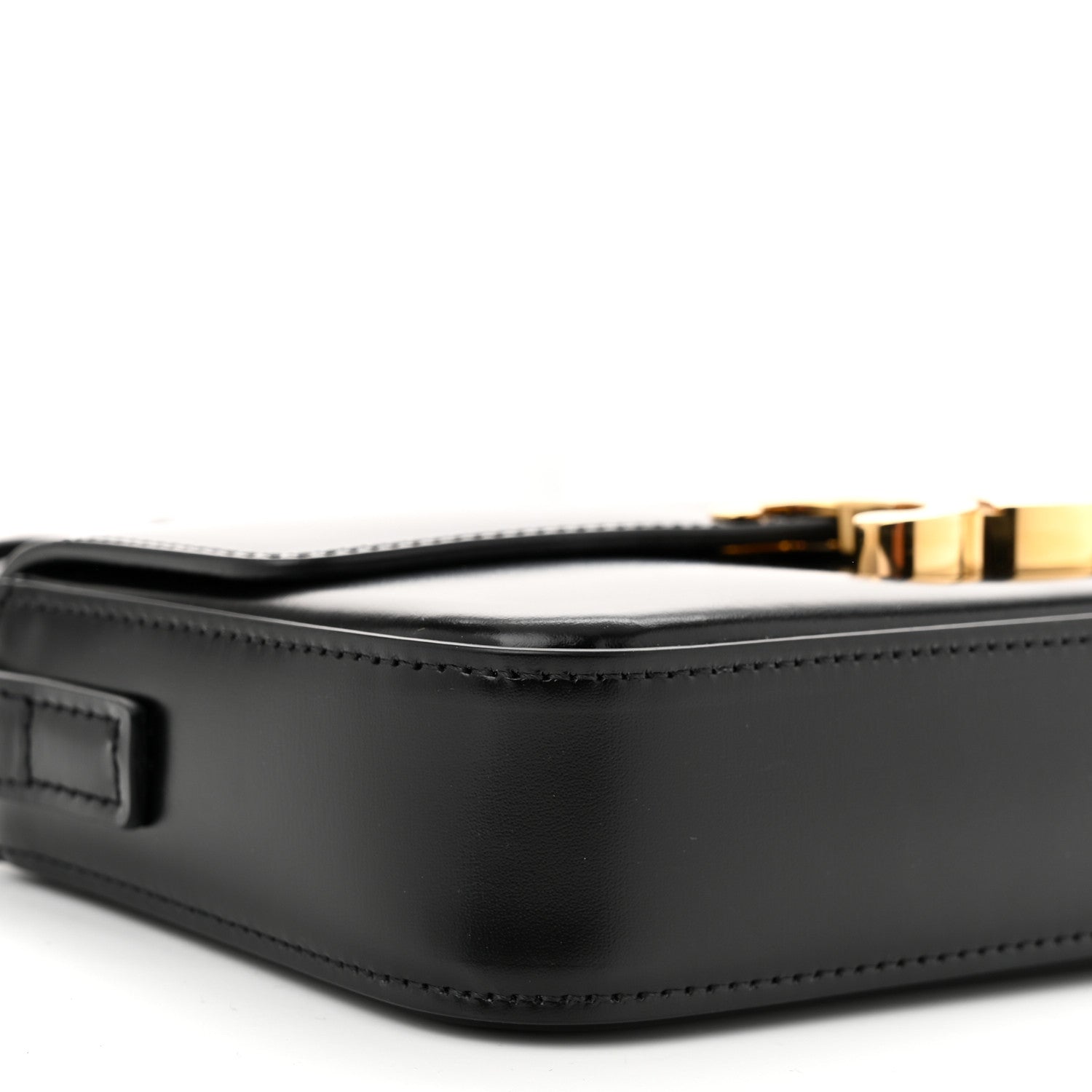 Celine Shiny Calfskin Triomphe Shoulder Bag Black 9 of 10