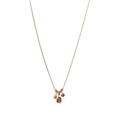 David Yurman 18K Yellow Gold Spessartine Garnet Yellow Beryl Pink Tourmaline Novella Pendant Necklace 1 of 6