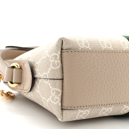 Gucci GG Supreme Monogram Textured Dollar Calfskin Web Small Ophidia Dome Shoulder Beige Mystic White Oatmeal 9 of 11