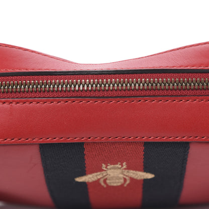 Gucci Calfskin Web Small Webby Bee Shoulder Bag Red 10 of 14