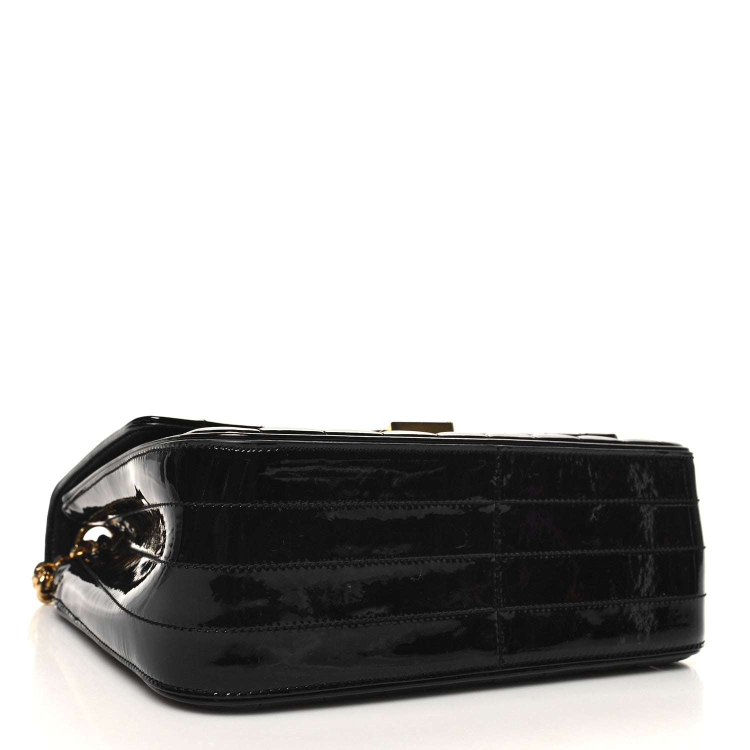Saint Laurent Patent Matelasse Monogram Large Vicky Chain Bag Black 4 of 11