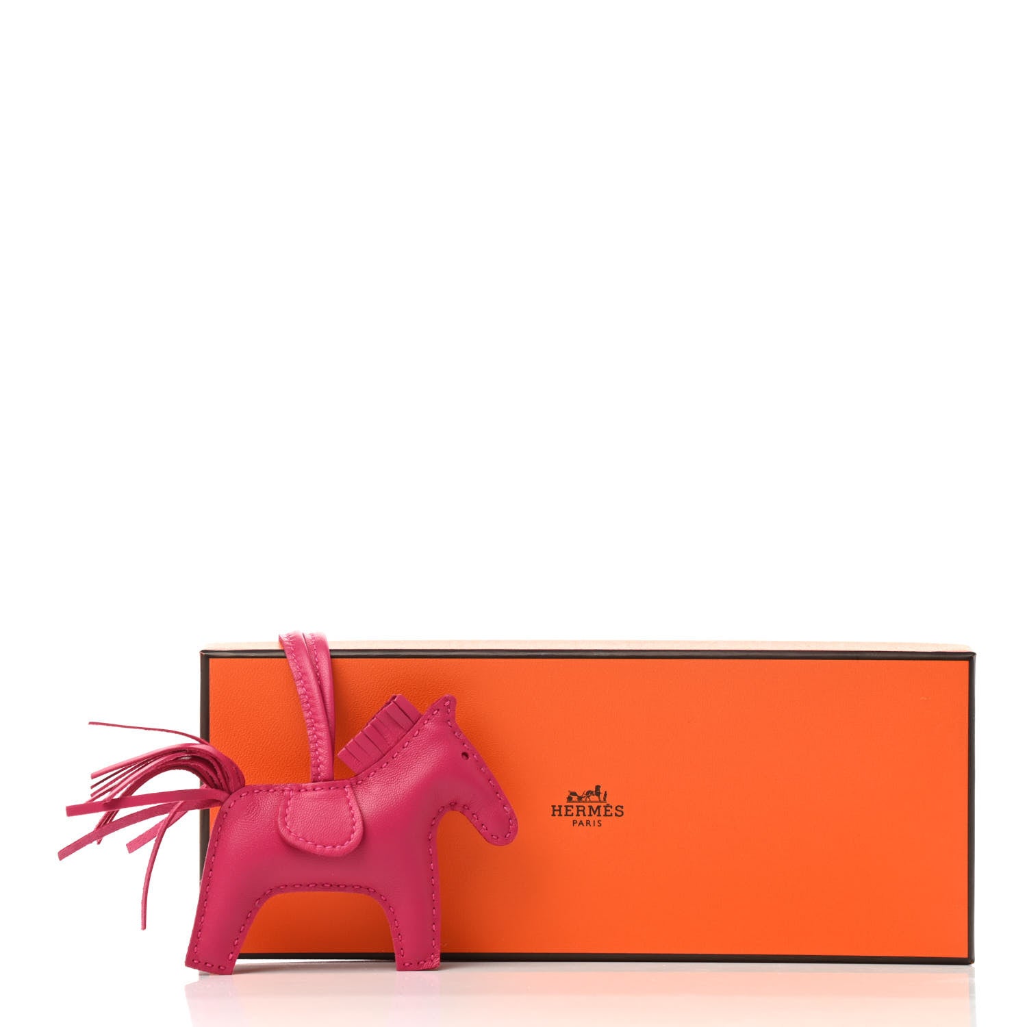 Hermes Milo Lambskin Grigri Rodeo Horse Bag Charm PM Rose Mexico 5 of 5