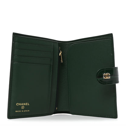 Chanel Calfskin Crocodile Embossed Crococo Passport Holder Emerald 5 of 8