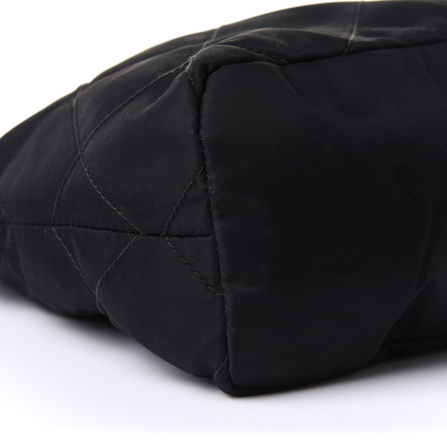 Nylon Tessuto Quilted Shoulder Bag Black