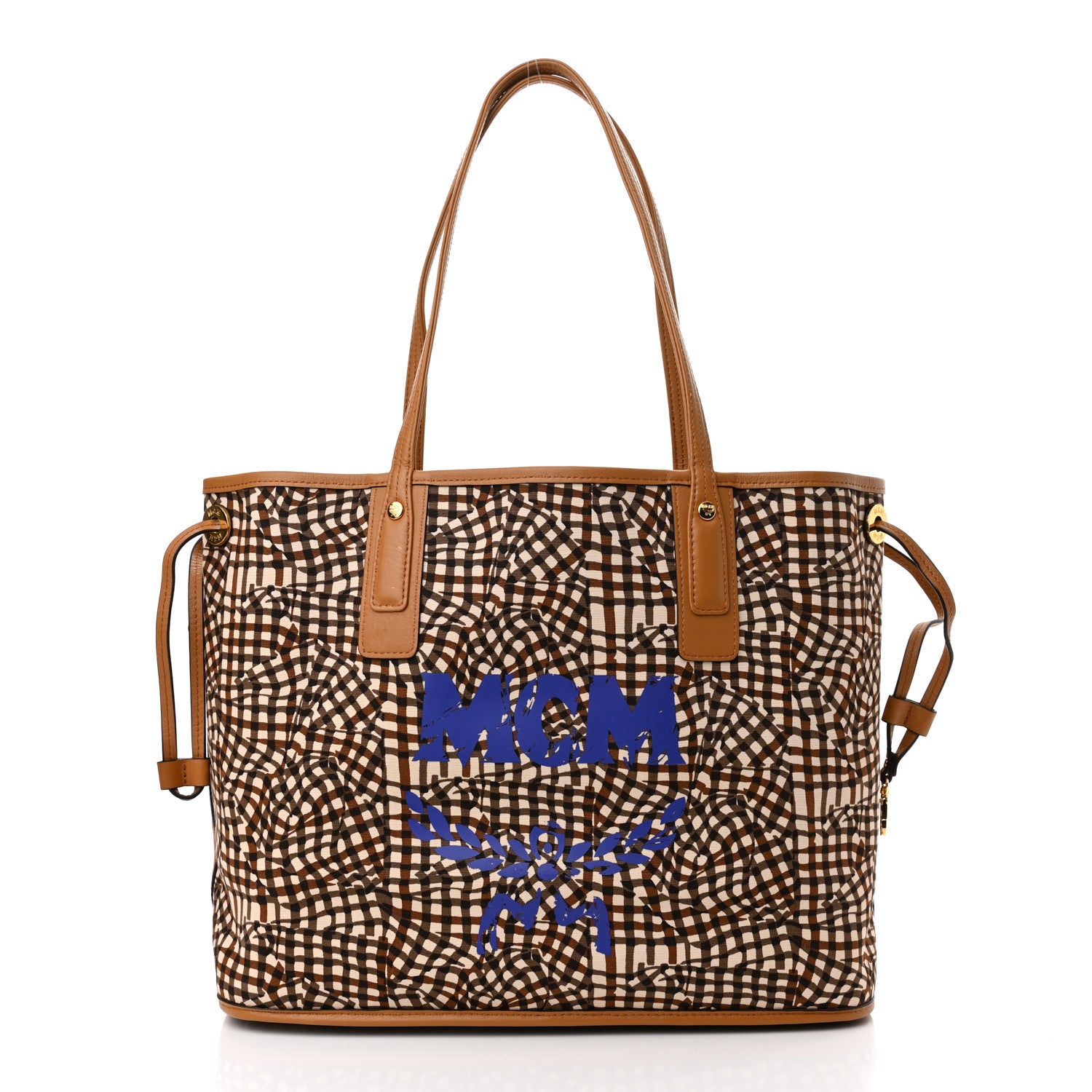 MCM Visetos Medium Liz Reversible Shopper Tote Cognac 4 of 16