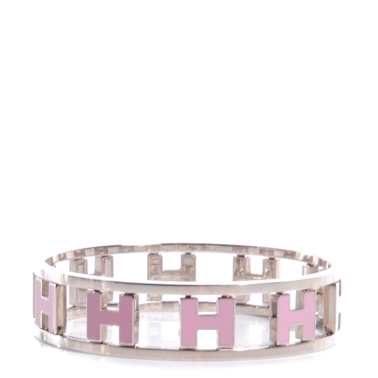 Reversible H Bracelet Pink and Silver