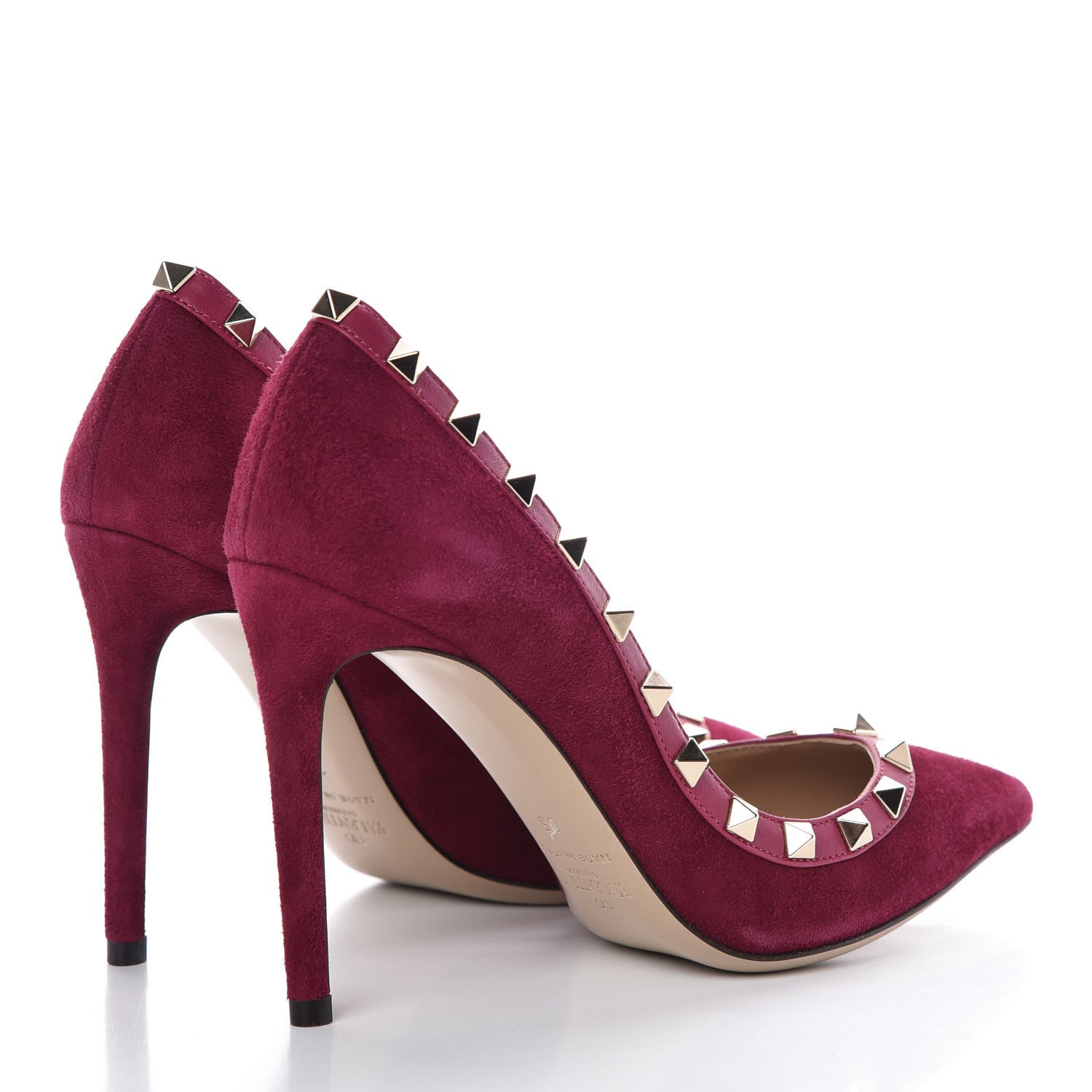 Valentino Garavani Suede Rockstud 85mm Pumps 35 Camelia 4 of 14