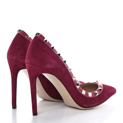 Valentino Garavani Suede Rockstud 85mm Pumps 35 Camelia 4 of 14