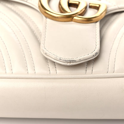Gucci Calfskin Matelasse Small GG Marmont Shoulder Bag White 15 of 17