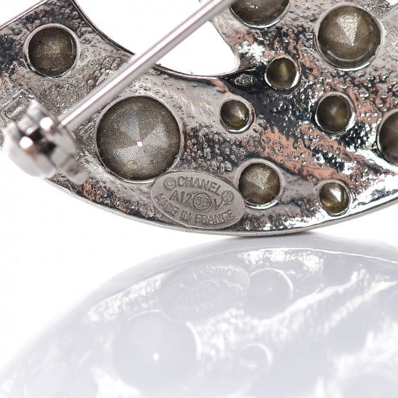 Chanel Crystal CC Brooch Silver 5 of 6