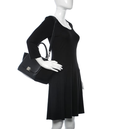 Celine Drummed Calfskin Suede Small Trapeze Black 2 of 16