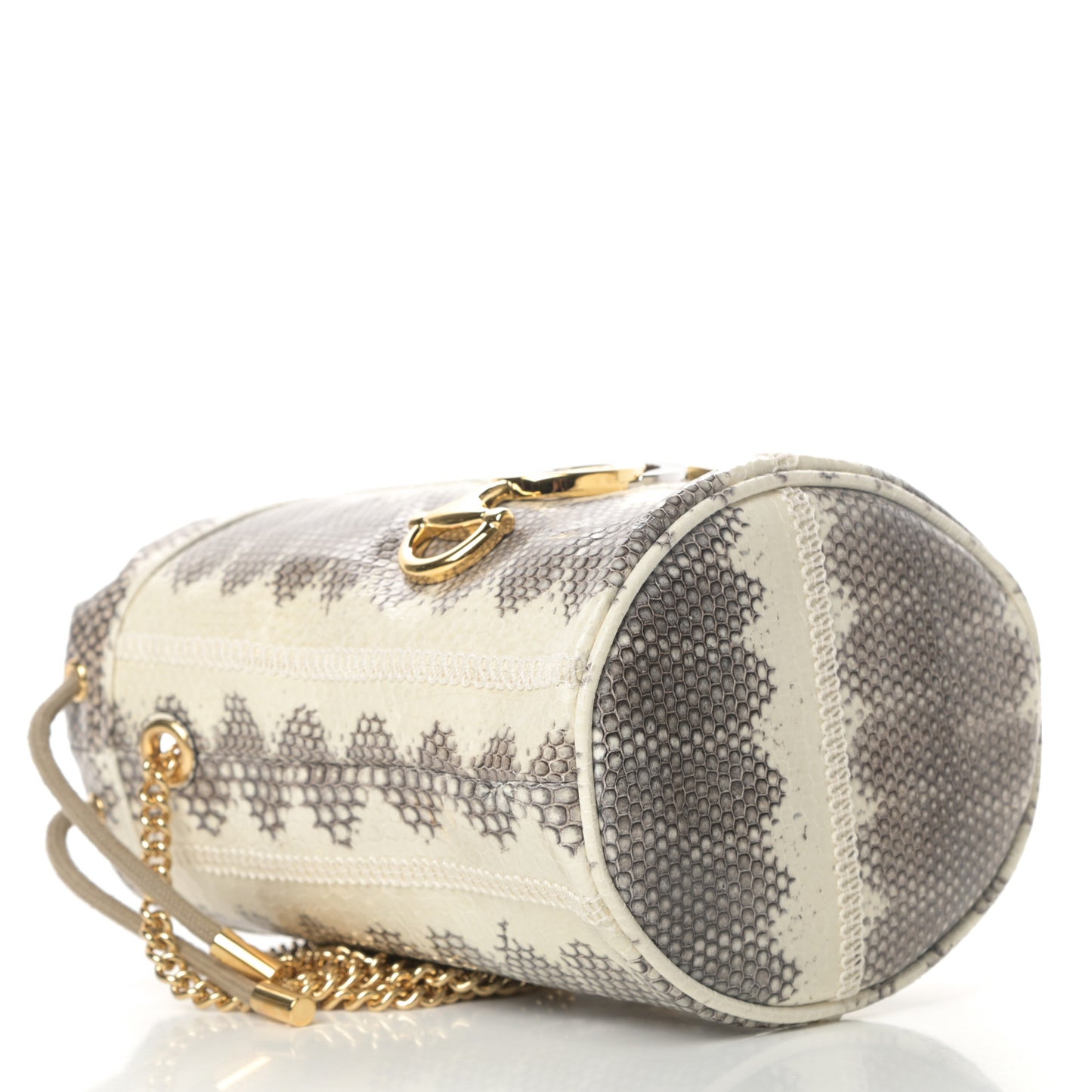 Snakeskin Mini Zumi Bucket Bag Grey