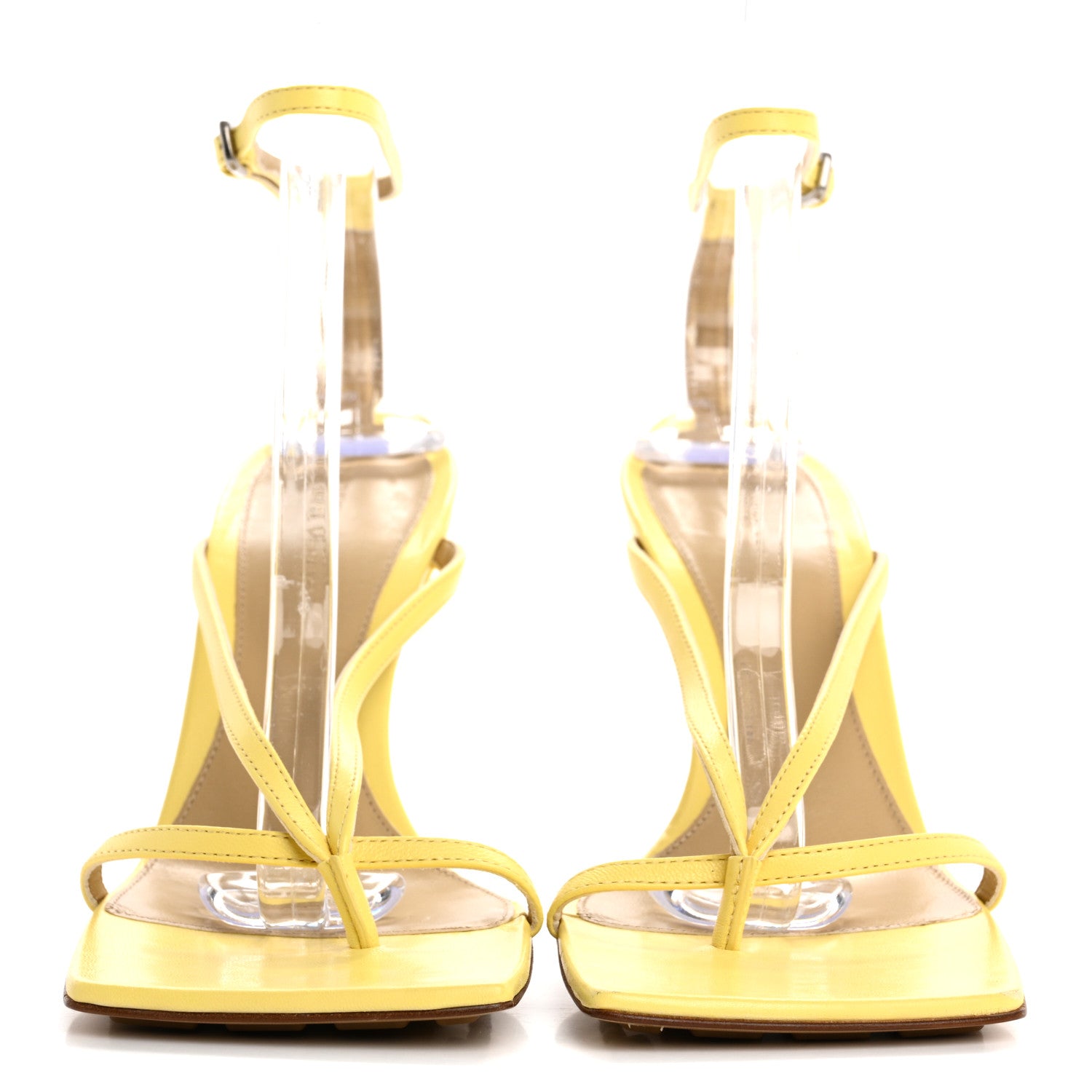 Bottega Veneta Lambskin Stretch Multi Strap 90mm Sandals 38 Lemonade 3 of 10