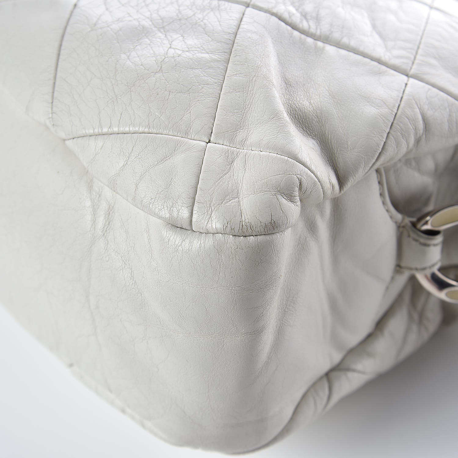 Chanel Calfskin Quilted Chain Hobo White 15 of 24