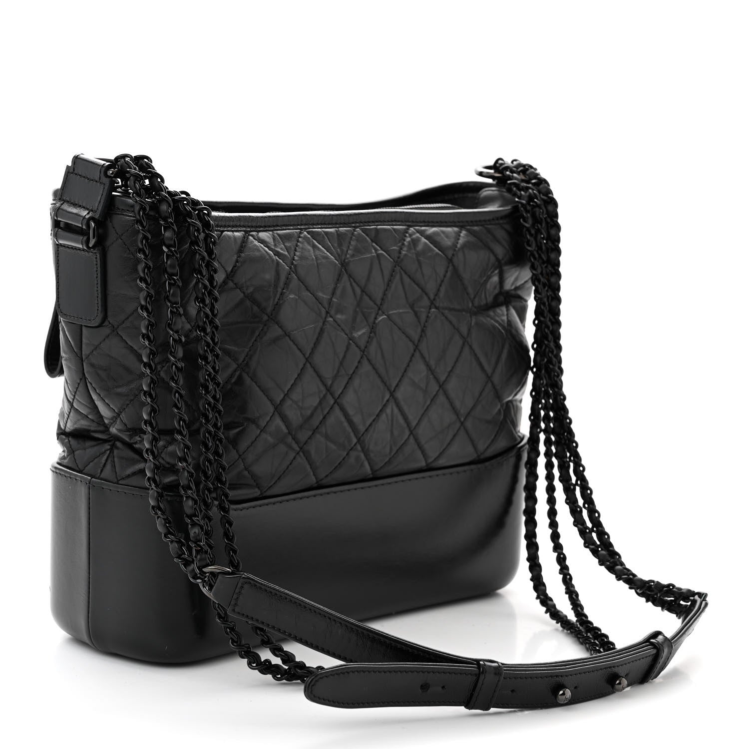 Chanel Aged Calfskin Quilted Medium Gabrielle Hobo So Black 3 of 10