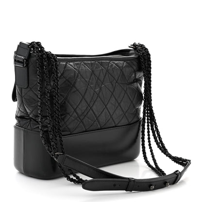 Chanel Aged Calfskin Quilted Medium Gabrielle Hobo So Black 3 of 10