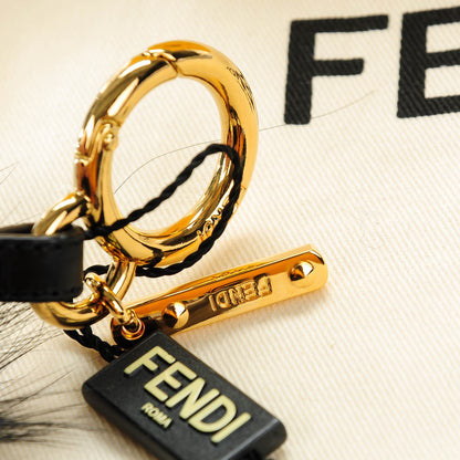 Fendi Fox Mink Rabbit Fur Vitello Flamingo Grimmy Monster Bag Bug Charm Black Giallo 7 of 7