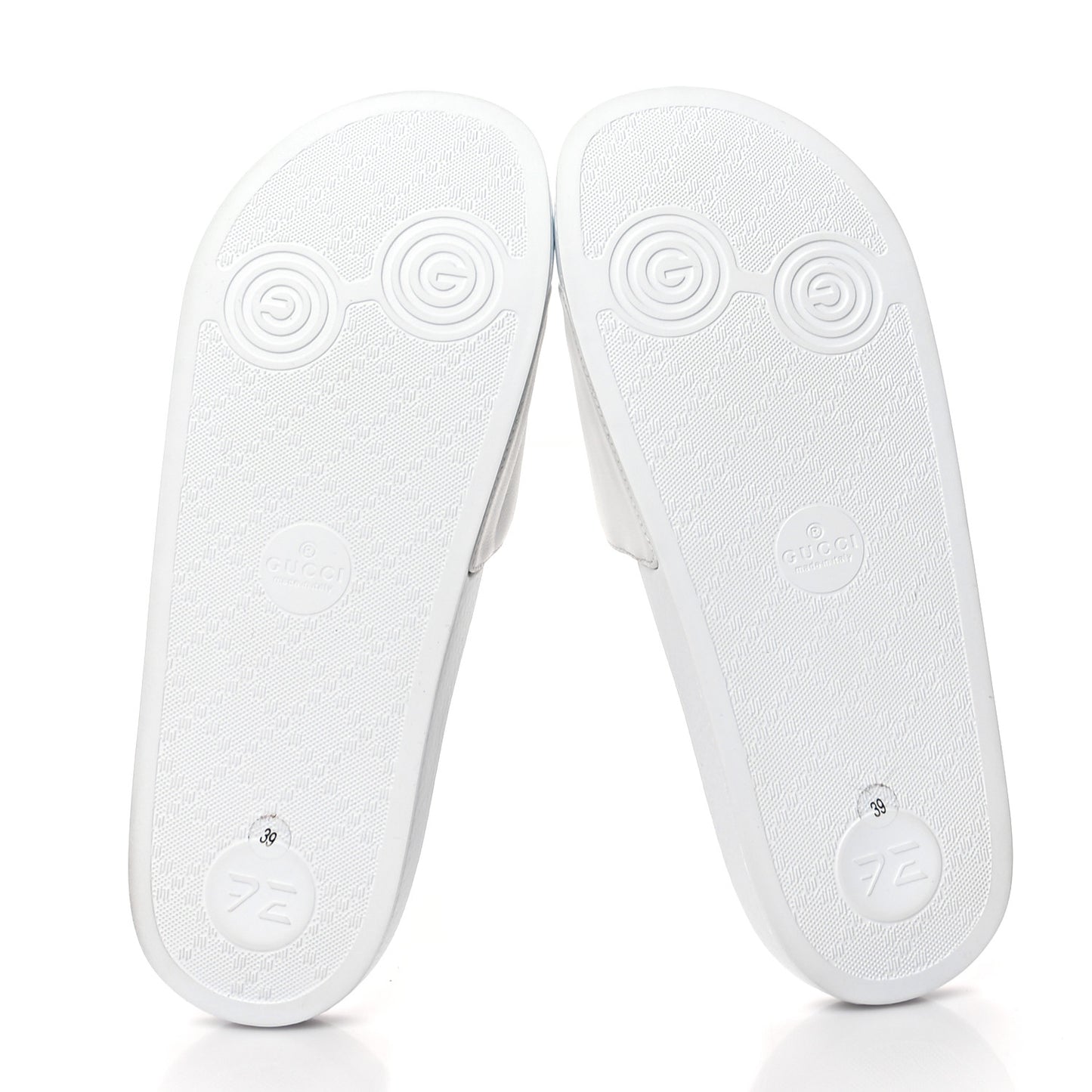 Nappa Interlocking G Cat Womens Pursuit Slide Sandals 39 Great White