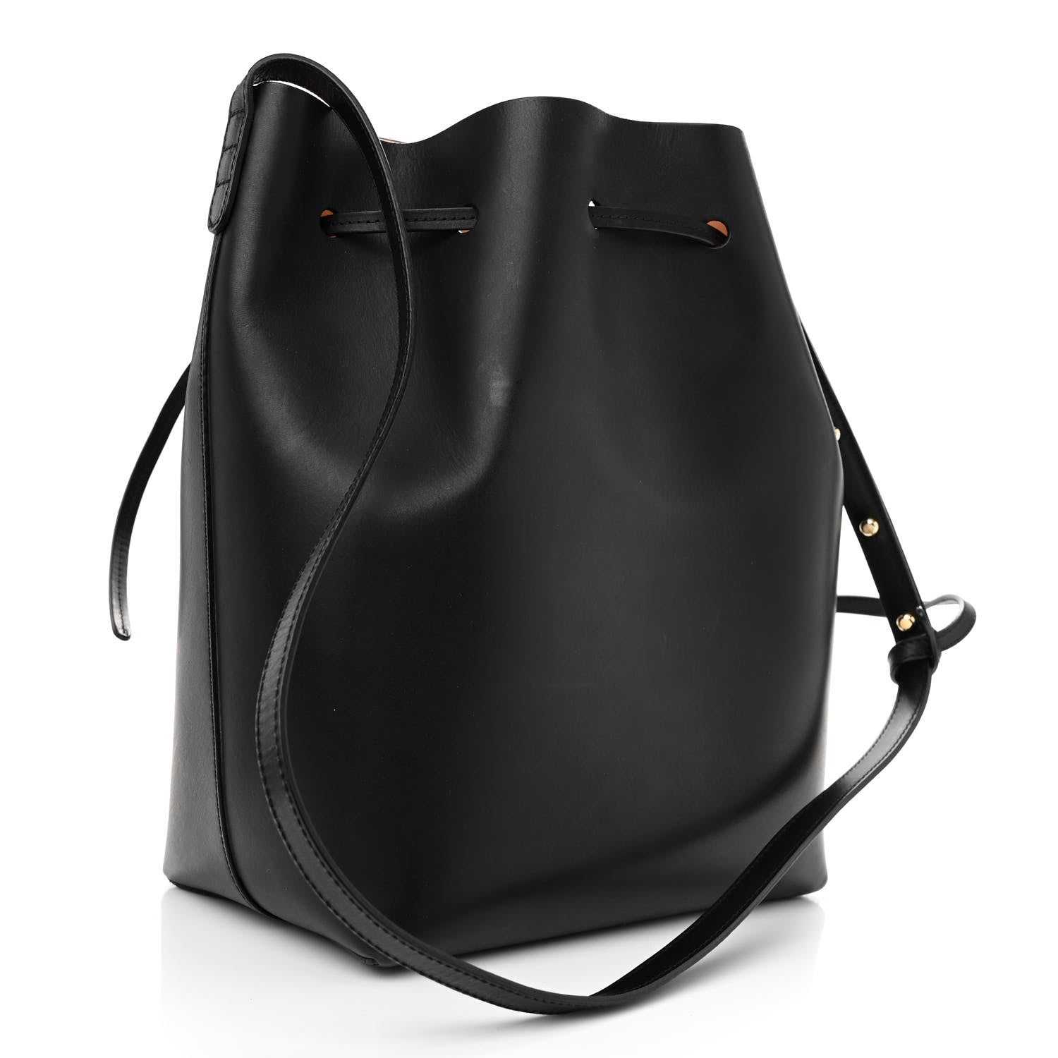 Mansur Gavriel Vegetable Tanned Calfskin Bucket Bag Black Ballerina 4 of 10