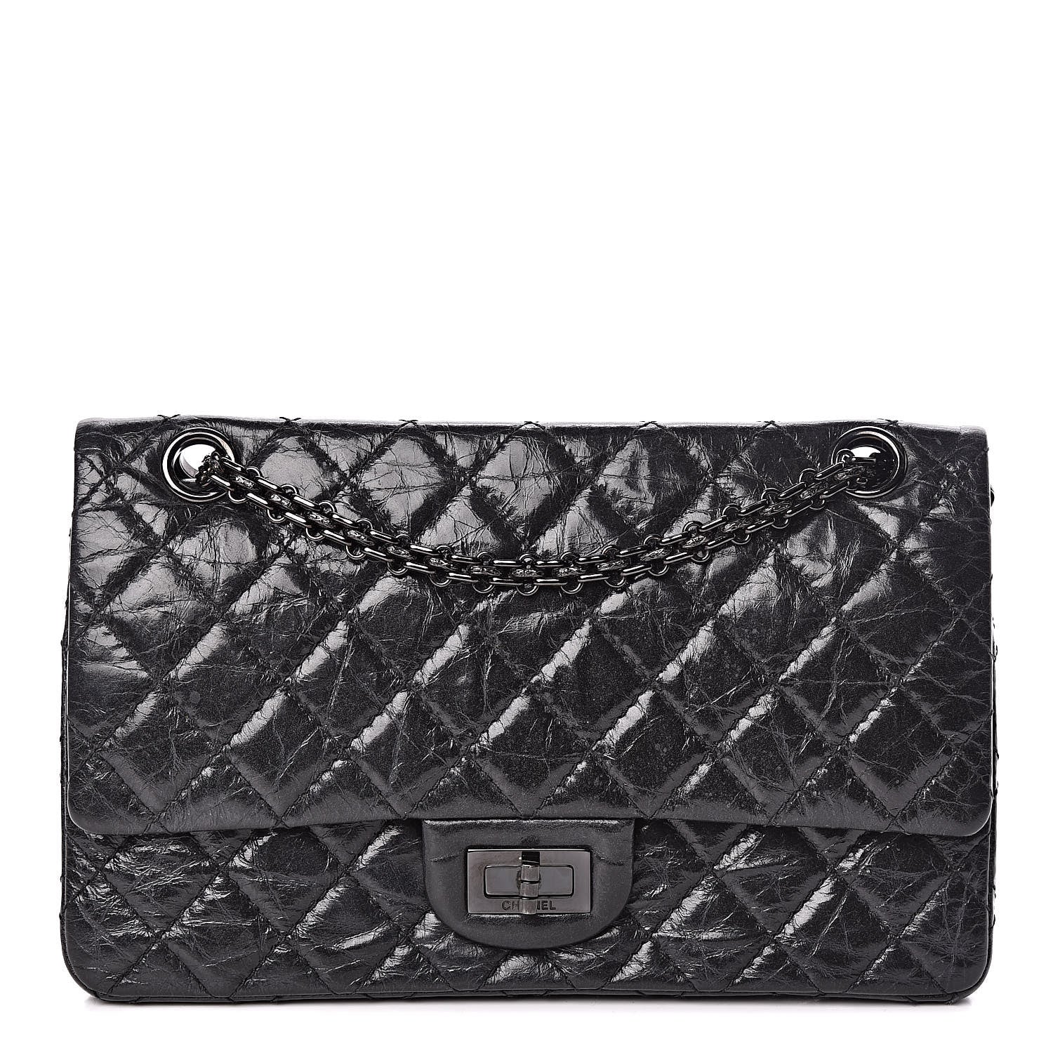 Chanel Aged Calfskin Quilted 2.55 Reissue 225 Flap So Black 1 of 11