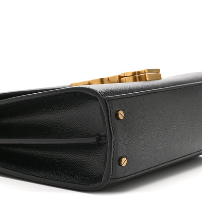 Saint Laurent Grain de Poudre Mini Classic Monogram Cassandra Top Handle Black 9 of 10