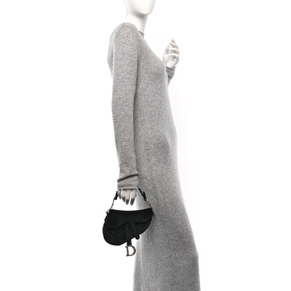 Christian Dior Velvet Crystal Mini Saddle Bag Black 2 of 10