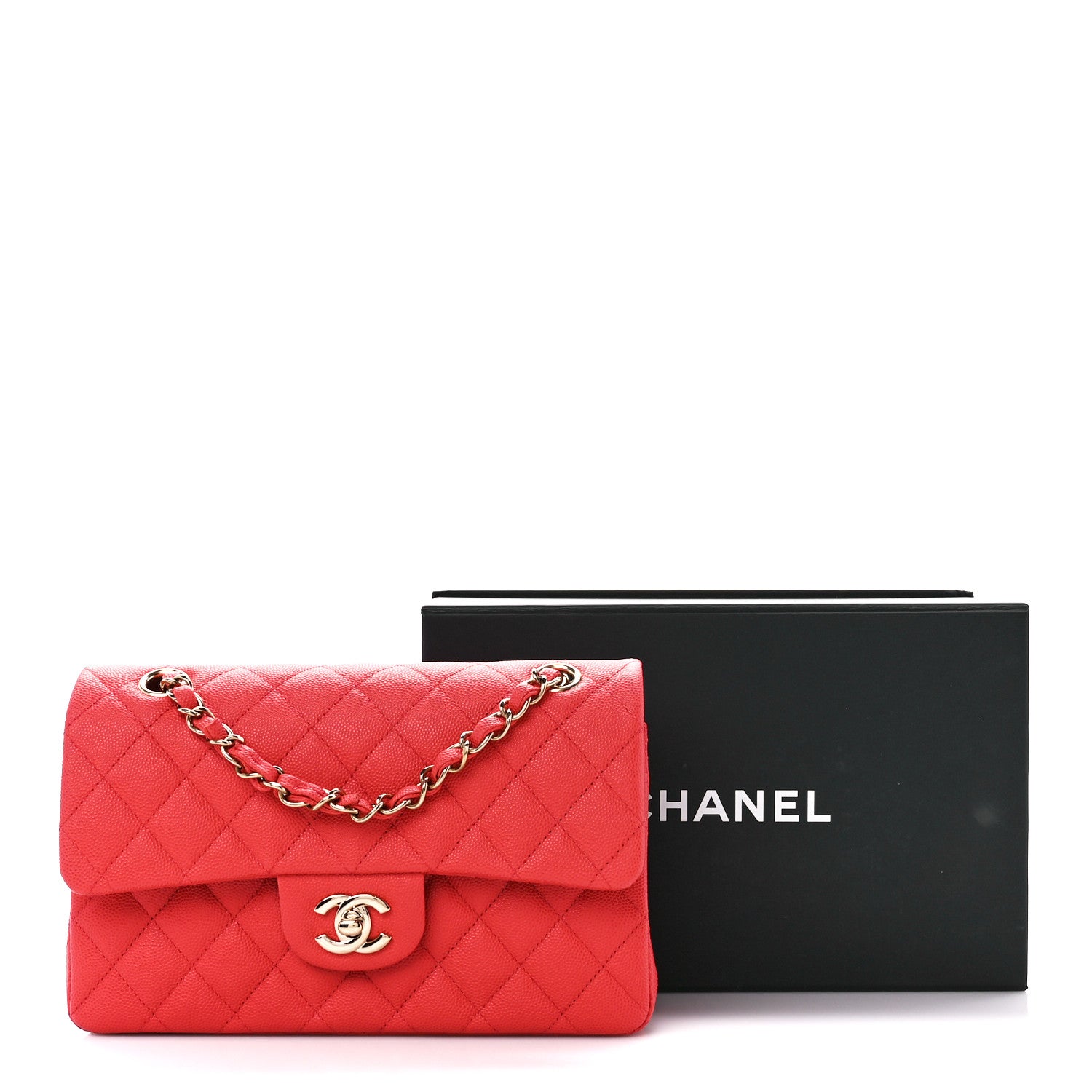 Chanel Caviar Quilted Small Double Flap Red 12 of 12